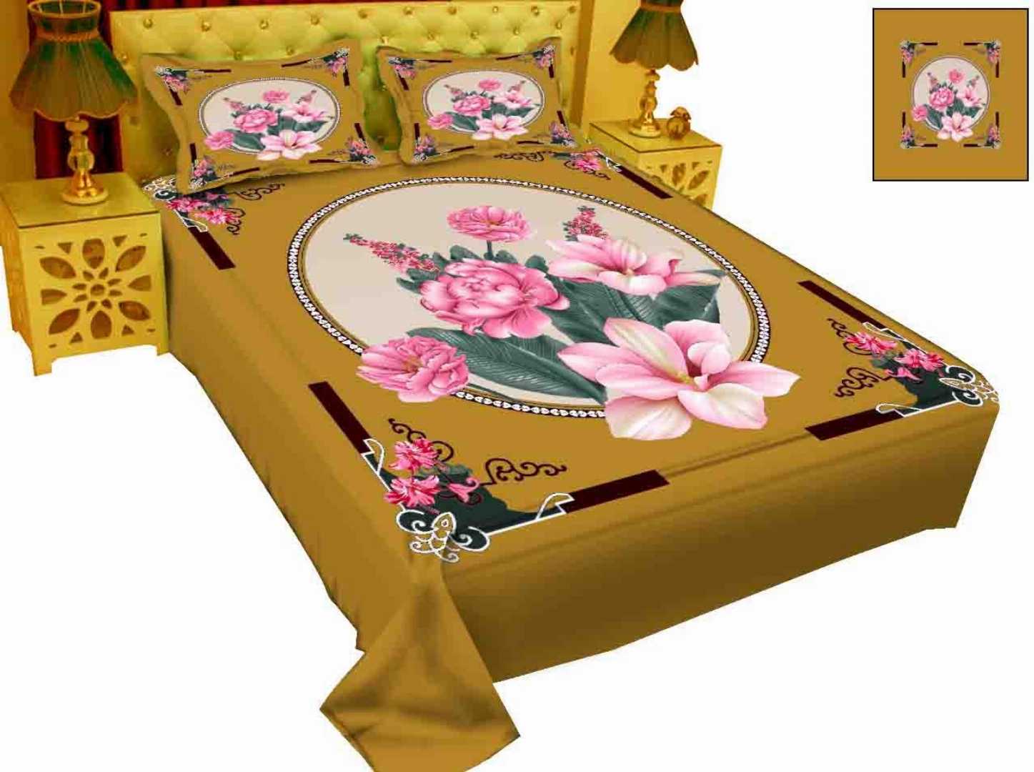 Digital Home Tex Luxury Panel Cotton Bed Sheet King Size
