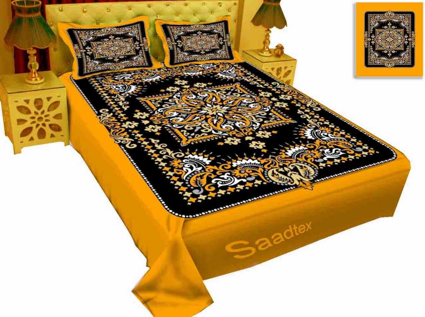 Digital Home Tex Luxury Panel Cotton Bed Sheet King Size