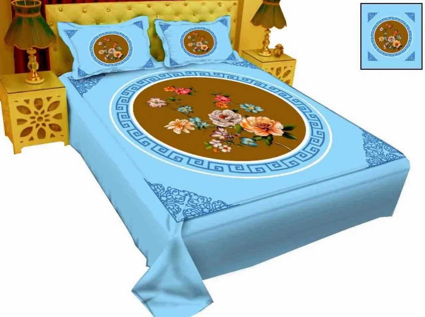 Digital Home Tex Luxury Panel Cotton Bed Sheet King Size