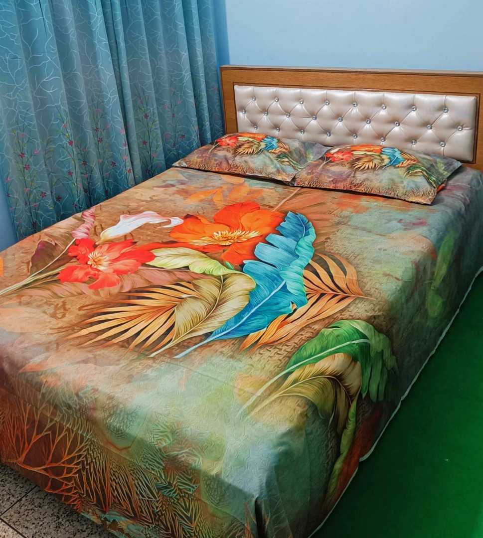Digital 3D Print Luxury Panel Bed Sheet King Size