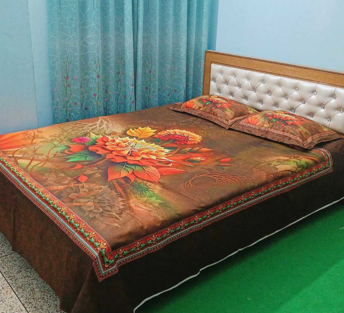 Digital 3D Print Luxury Panel Bed Sheet King Size