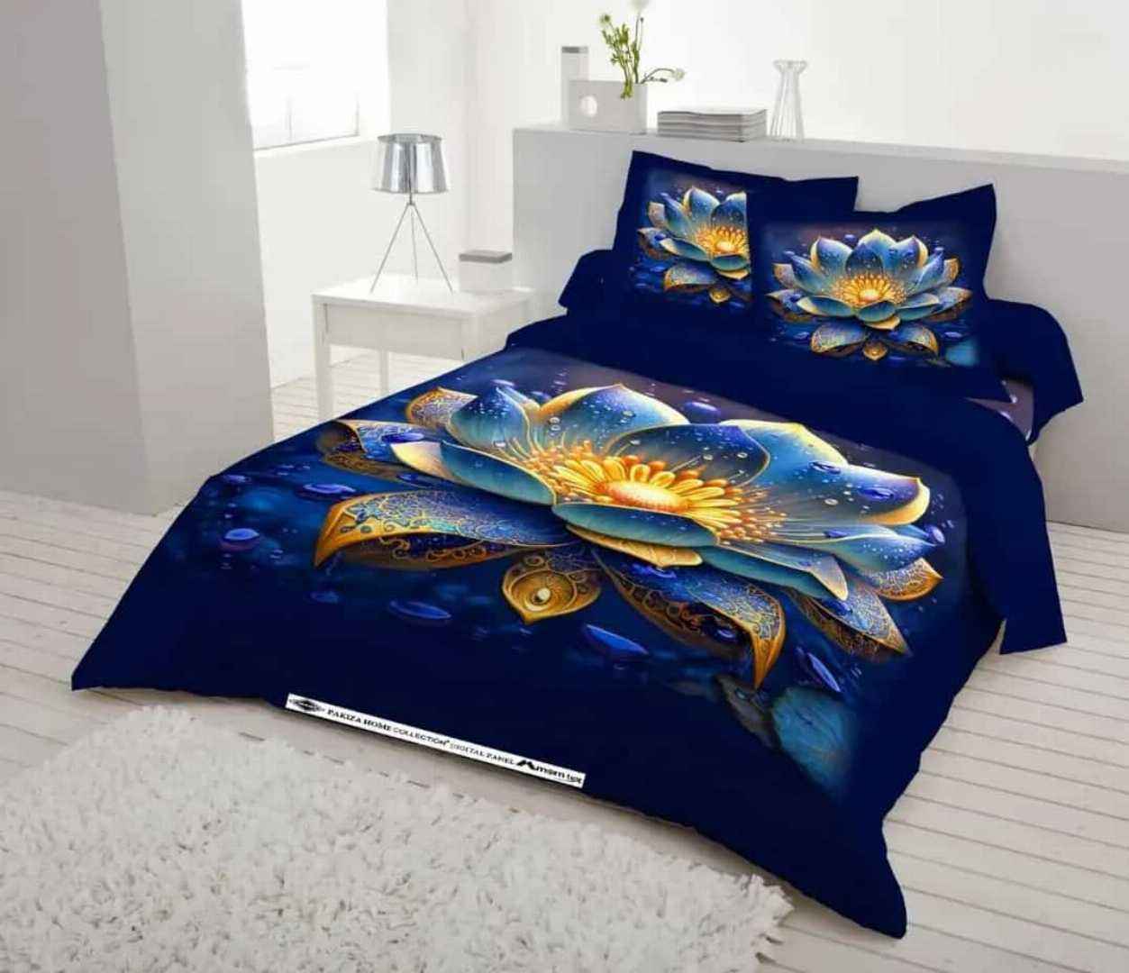 Digital 3D Print Luxury Panel Bed Sheet King Size