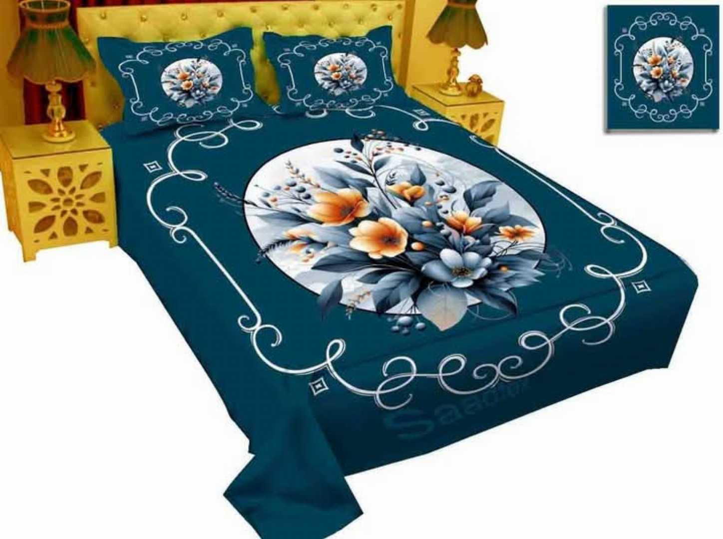 Digital Home Tex Luxury Panel Cotton Bed Sheet King Size