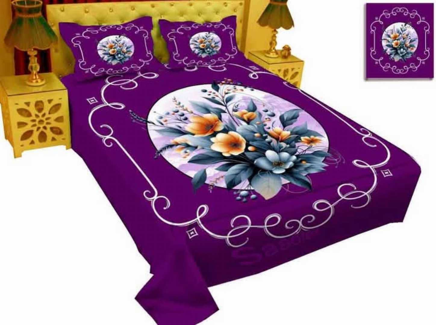 Digital Home Tex Luxury Panel Cotton Bed Sheet King Size