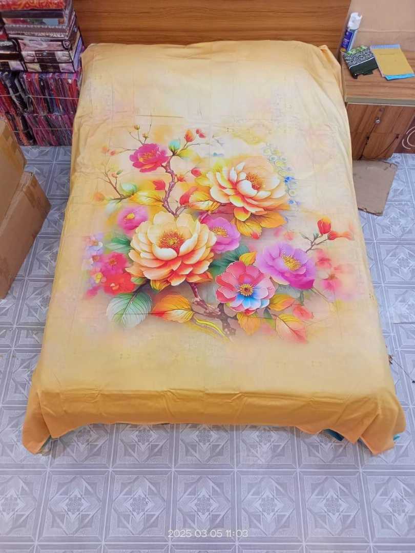 Digital 3D Print Luxury Panel Bed Sheet King Size