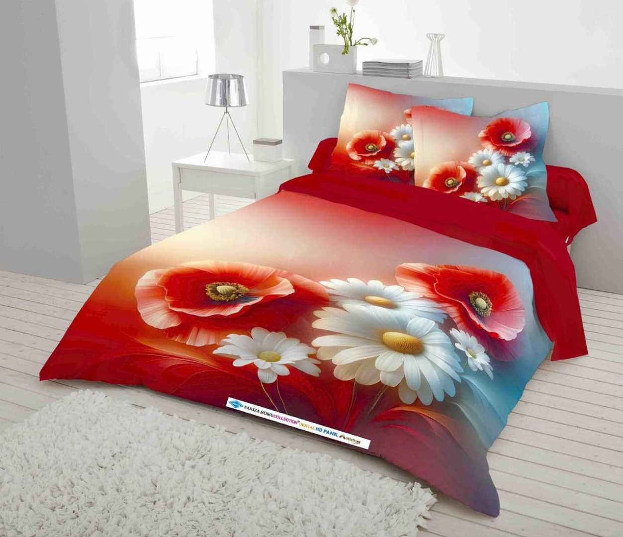 Digital 3D Print Luxury Panel Bed Sheet King Size