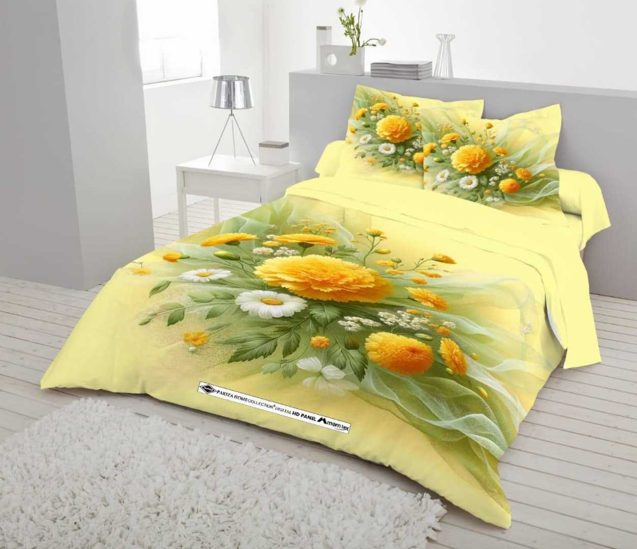 Digital 3D Print Luxury Panel Bed Sheet King Size