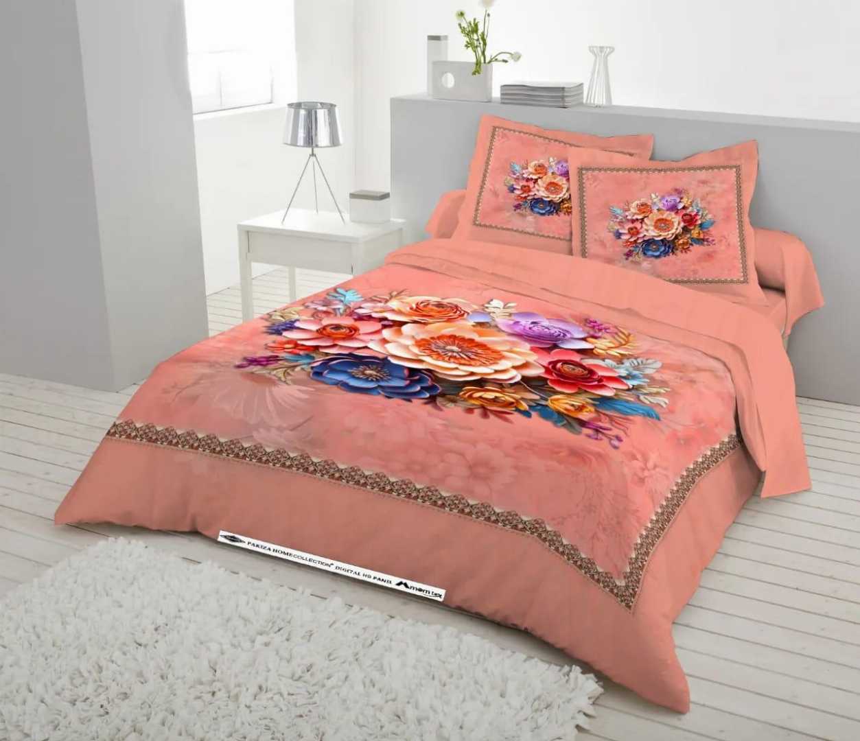 Digital 3D Print Luxury Panel Bed Sheet King Size