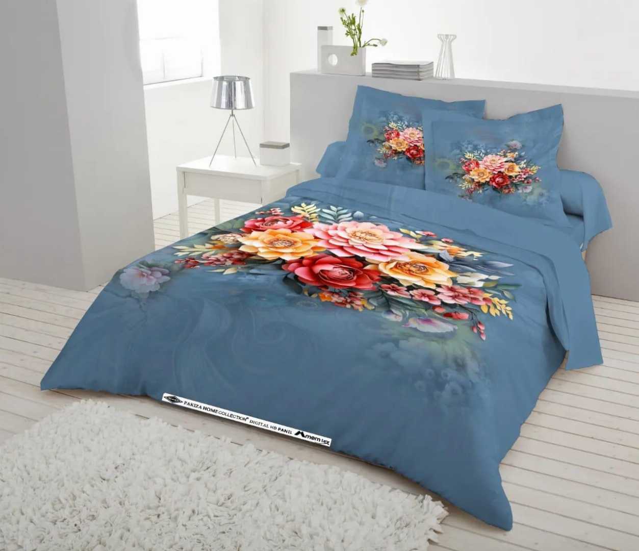 Digital 3D Print Luxury Panel Bed Sheet King Size