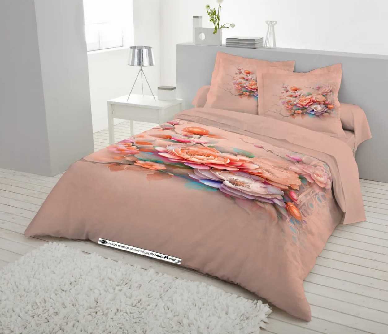 Digital 3D Print Luxury Panel Bed Sheet King Size