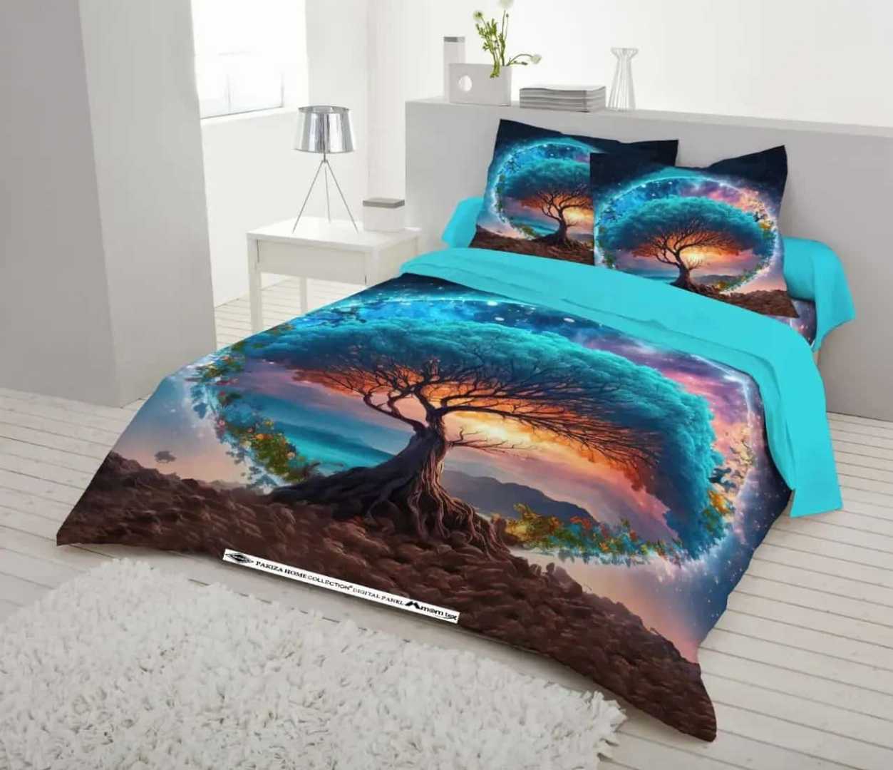 Digital 3D Print Luxury Panel Bed Sheet King Size