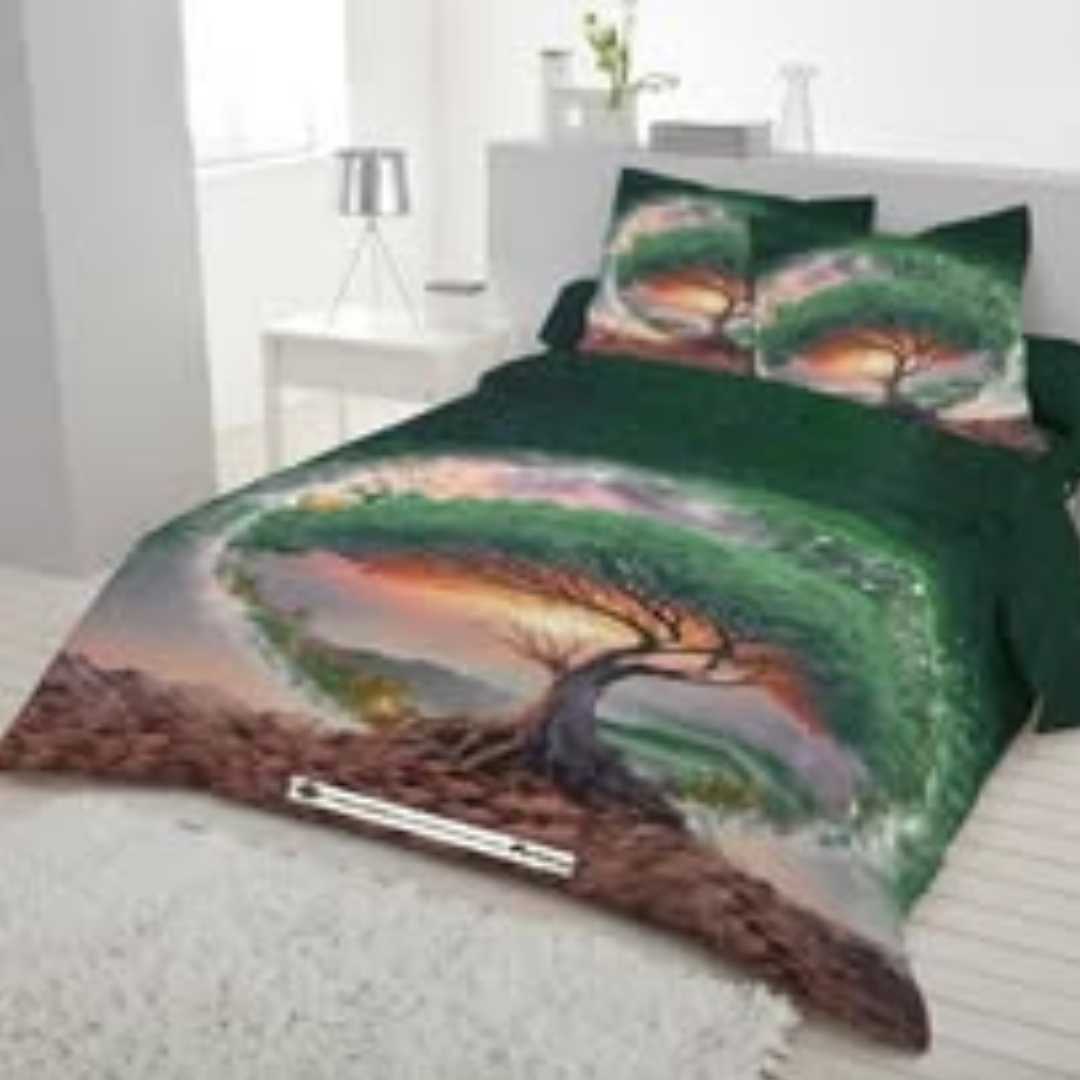 Digital 3D Print Luxury Panel Bed Sheet King Size