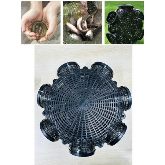 (100 Pcs) - 7-Hole Fishing Cage Basket Plastic